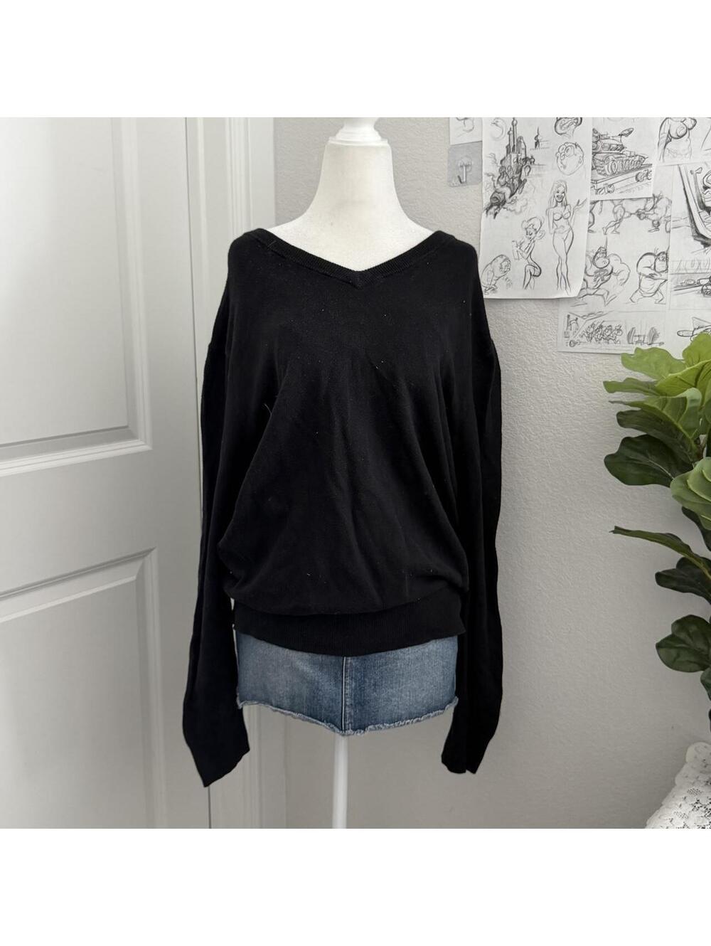 Gap black cotton cashmere sweater